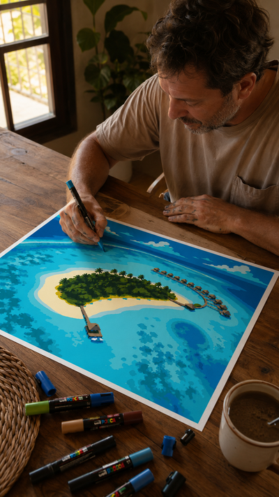 Cliente con su obra terminada